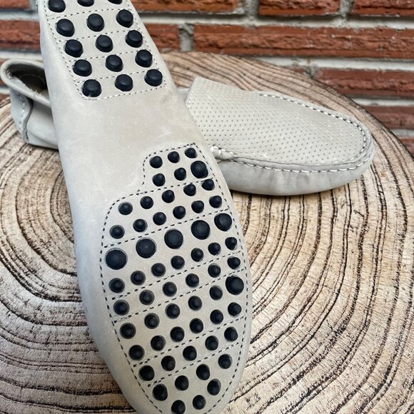 Massimo Matteo  Grey Leather Driver Loafers - Picture 5 of 5